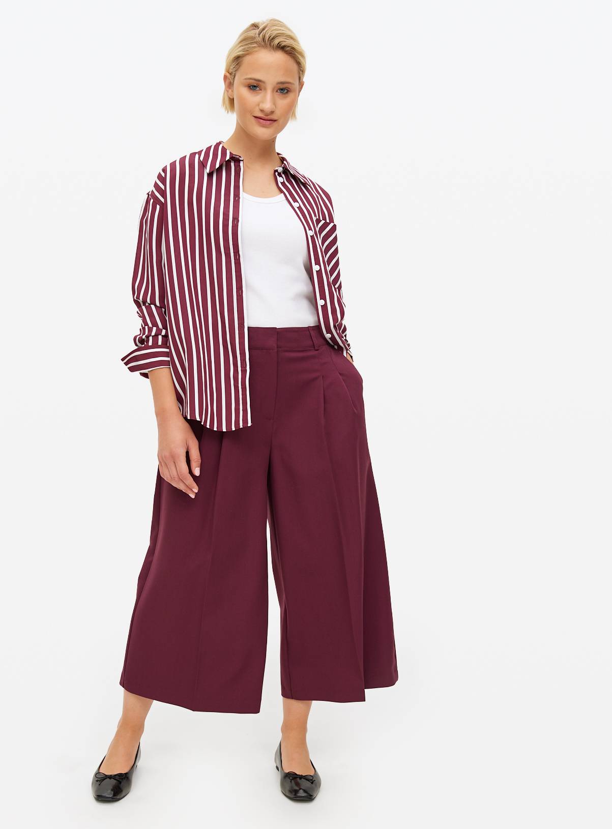 Burgundy Tailored Culottes 20 - Image 1